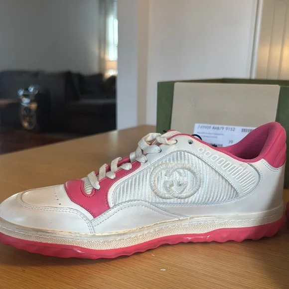 Gucci White and Pink Sneakers - Picture 10 of 11